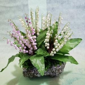 スズラン 30本立 (白/薄紫MIX) H30cm×W30cm (季節の花) 造花・光触媒　　　