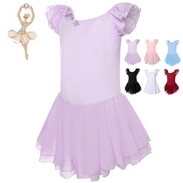 【Aigoda】バレエ レオタード 子供 可愛い 6色 シフォンスカート付き 新体操 キッズ ジュニ...