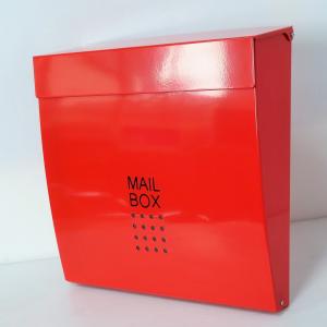 郵便ポスト郵便受けおしゃれかわいい人気北欧モダンデザイン大型メールボックス 壁掛け鍵付きマグネット付きつやあり赤色ポストpm173-1｜aihome
