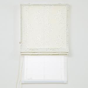 ローマンシェード ダブル／生地サンプル／上品な花柄模様のジャガード織り厚地ダブルシェード「ナード」