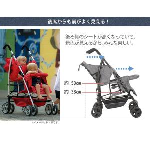 日本育児 タテ型2人乗りベビーカー デュオシテ...の詳細画像2