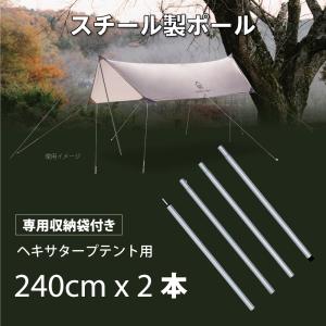 テントポール South Light タープ テント 2本セット 単品 4段階 差込式 高さ調整 ワンポール 3人6人用 ヘキサ サブポール 簡易テント SL-PJ01の商品画像