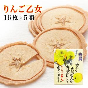 送料無料 りんご乙女 16枚入×5箱 りんご お菓子 クッキー りんごせんべい RingoOtome 長野 信州 お土産