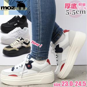 即納 MOZ モズ レディース スニーカー 厚底 軽量 レースアップ カジュアルシューズ No.3025
