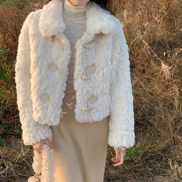 ボアジャケット レディース ボアコート アウター 可愛い ボアブルゾン もこもこ 防寒コート 立ち襟...
