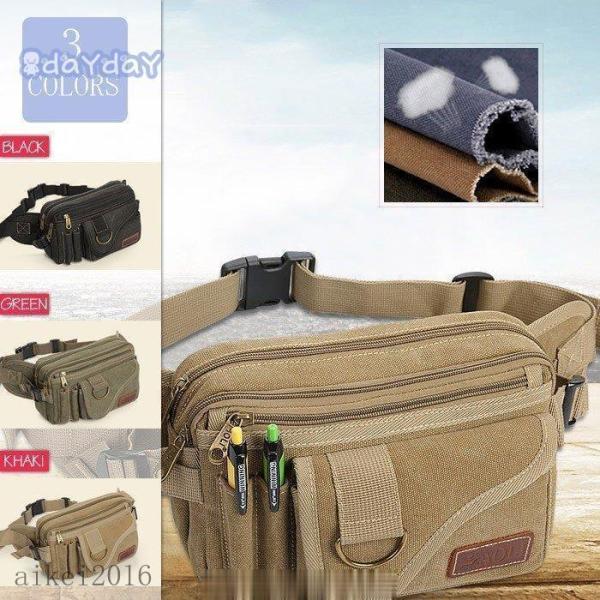 ウエストポーチ メンズ ウエストバッグ ボディバッグ ウエストポーチ 仕事用  ショルダーバッグ 帆...