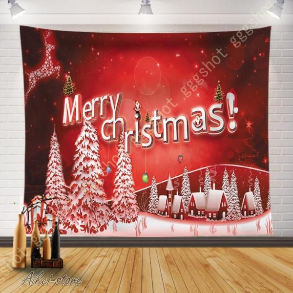 メリークリスマス タペストリー おしゃれ壁掛け 装飾布 欧米風 大判 多機能 パーティーグッズ リビ...