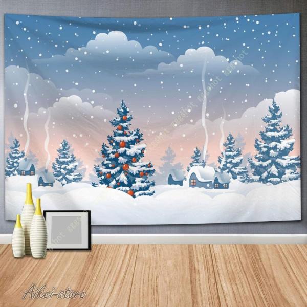 クリスマスツリー タペストリー クリスマス 装飾 洗濯可 クリスマス 雪だるまタペストリー 飾り 布...