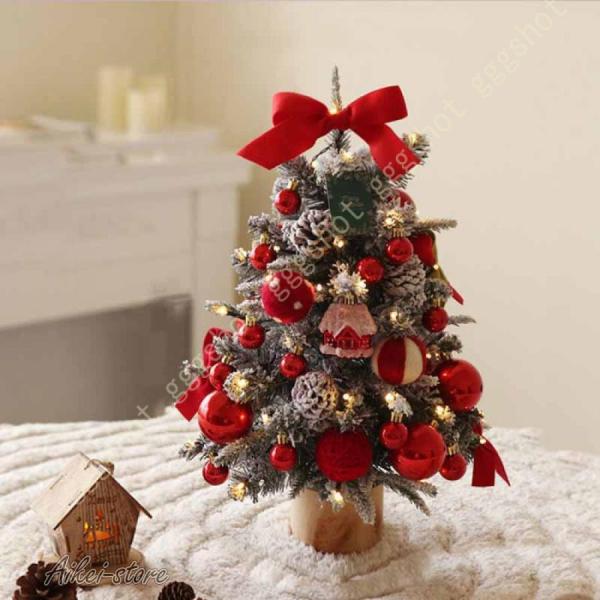 クリスマスツリー ミニ ミニ植毛雪松 クリスマスツリー 可愛い デスクトップ装飾品 雰囲気 写真小道...