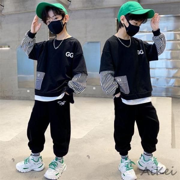 子供ジャージ パーカー 上下セット 男の子スウェットセットアップ  トレーニングウェア スポーツウェ...