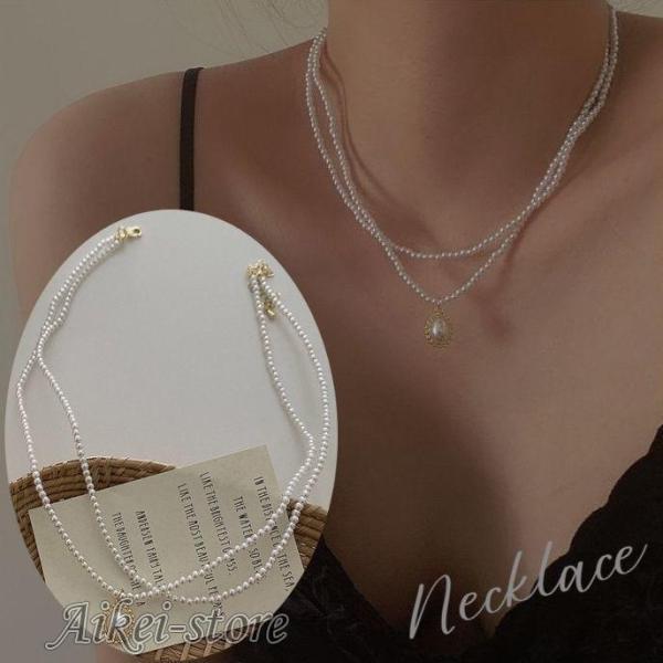 ネックレス ペンダント チョーカー レディース 女性用 アクセサリー ゴールドカラー フェイクパール...