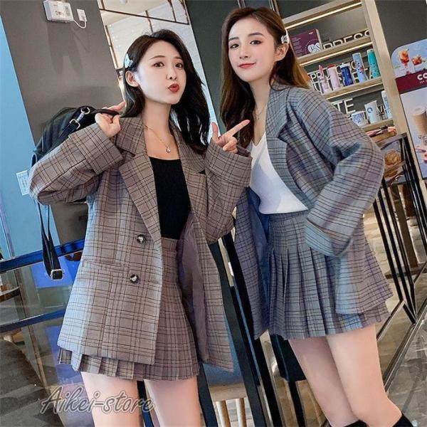 卒業式 スーツ 女の子 卒服 学生 子ども チェック柄 キッズ ピアノ発表会 制服 長袖 ジャケット...