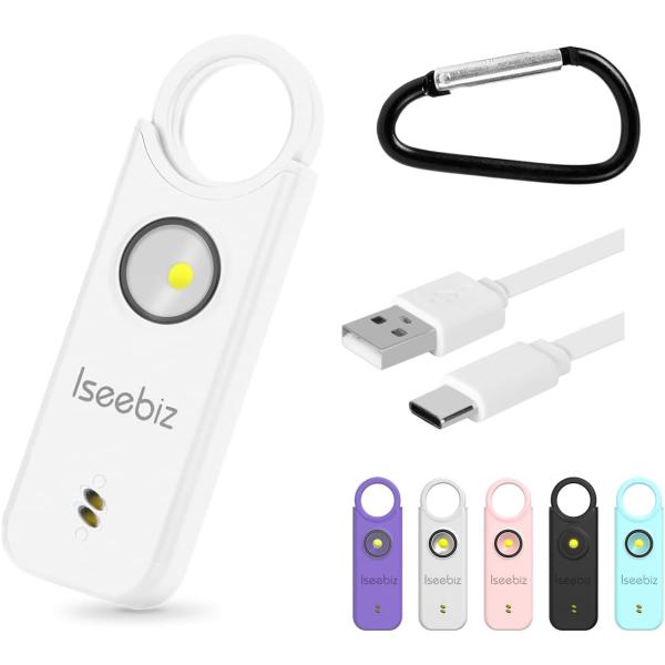 防犯ブザー フラッシュライト付き 大音量 警報器 1個入り Iseebiz 135dB 痴漢防止 警...