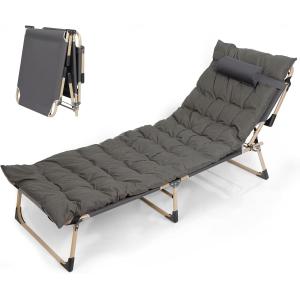 簡易ベット サブベット 折りたたみベッド 在庫一掃セール CYFIE キャンピングベッド 柔らかいマット リクライニング機能 4段階調節 ワイド 耐荷重150KG 枕付