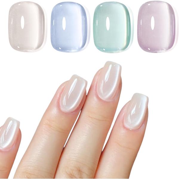 カラーネイルジェル 猫の目効果 2025年秋の新色 4色 ブルー グリーン 8ml Biutee ジ...