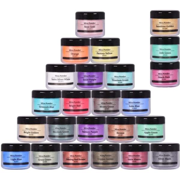 [5日限定10倍P付] マイカパウダー 24色 着色剤 10g カラー顔料パウダー Biutee 石...