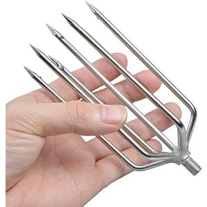 3-5日限定10倍P付] 銛 5又 魚突き ステンレス鋼釣り槍 銛先 長さ23cm