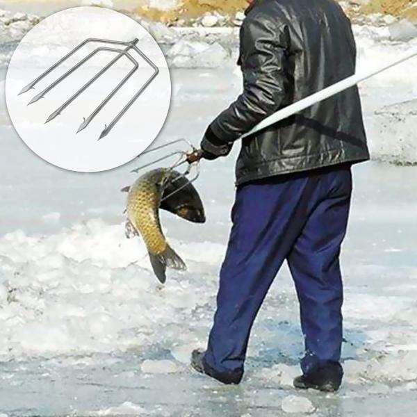 銛 5又 287cm押し棒付き 魚突き ステンレス鋼釣り槍 銛先長さ23cm フォーク 銛先 手銛 ...