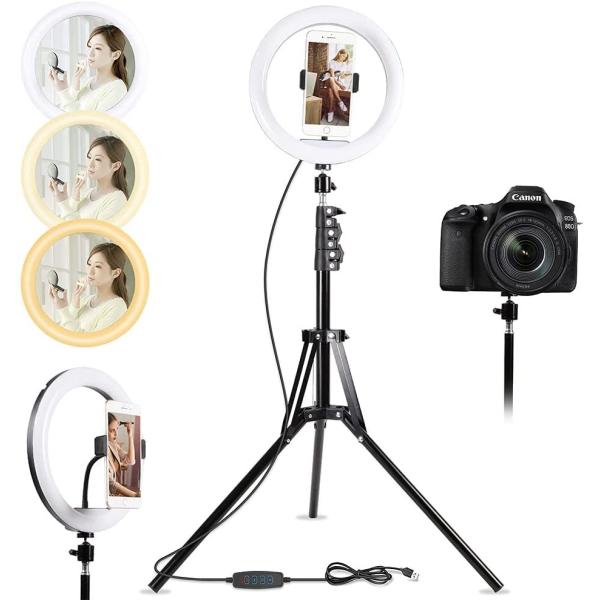 LEDリングライト ライト 折りたたみ一体式 新品入荷セール Iseebiz USBライト 撮影照明...