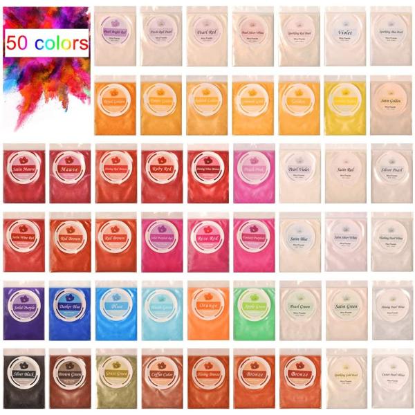 [9日限定10倍P付] マイカパウダー 50色 着色剤 5g カラー 顔料パウダー 新倉庫入荷セール...