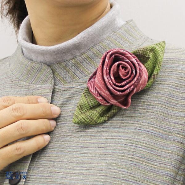 プレゼント 母 祖母 大きな葉っぱの布花ブローチ コサージュ アクセサリー 70代 ファッション 6...