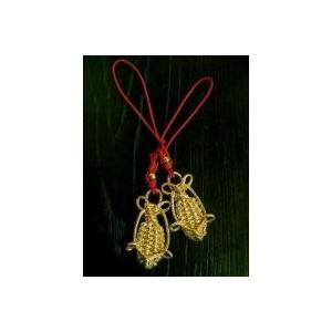 赤い糸の伝説　金のわらじストラップ