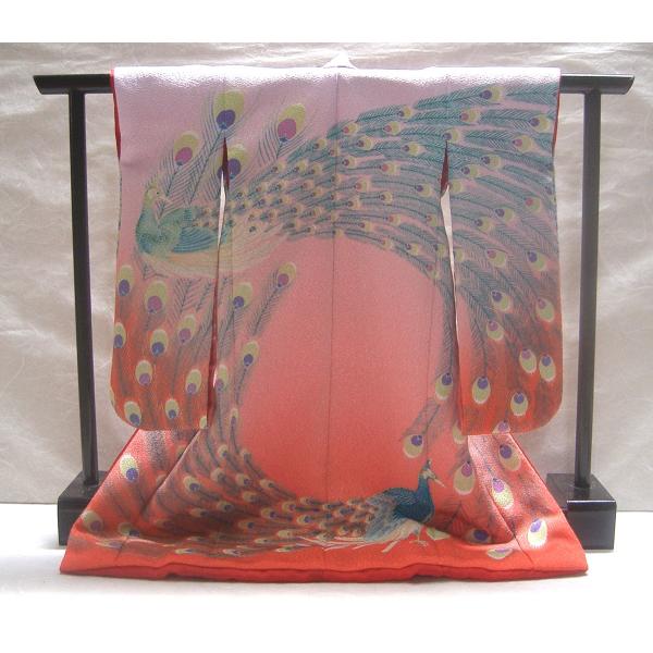 送料無料　ミニチュア着物1/5振袖絵羽キット　孔雀（衣桁付）(衣桁高さ28cm幅36cm)