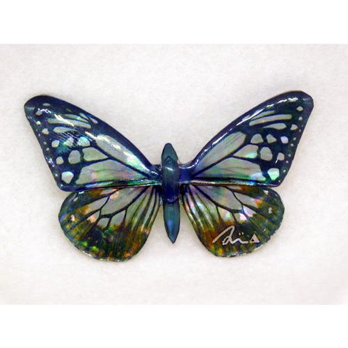 螺鈿あわび貝アクセサリーブローチ　アサギマダラ蝶