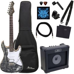 Aria Pro II 714-AE200 BKDM (Black Diamond) evergreen エレキギター入門10点セット 初心者セットの商品画像