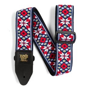 全国送料無料！ポストに投函・ERNIE BALL Classic Jacquard Guitar Strap - Taos Fire Red P04639 ジャカード織 ギターストラップ