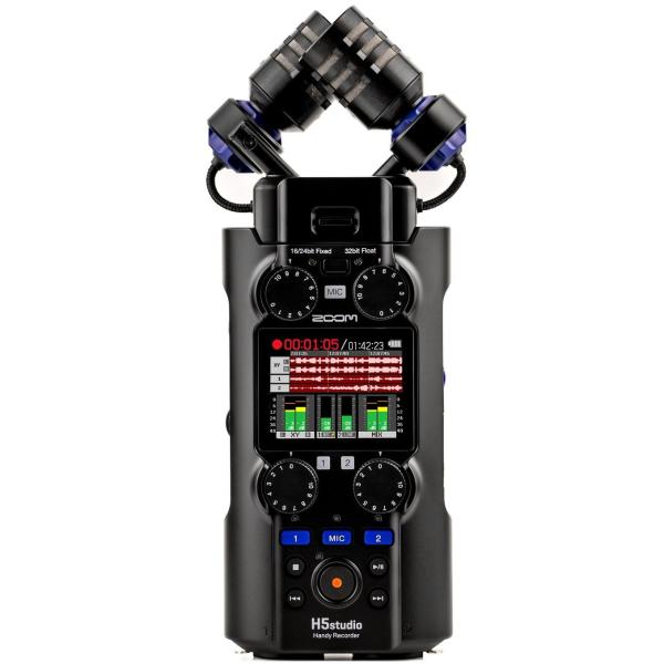 ZOOM H5studio 大口径ステレオマイク スタジオグレードプリアンプ 32bitフロート録音...