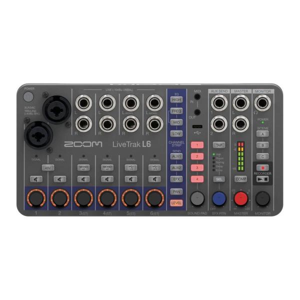 ZOOM LiveTrak L6 世界初のデュアルAD回路と32bitフロート録音採用 極小ボディの...