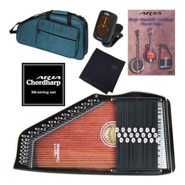 ARIA ACH-21+専用弦+教則DVD+チューナー+クロス アリア コードハープ/オートハープ