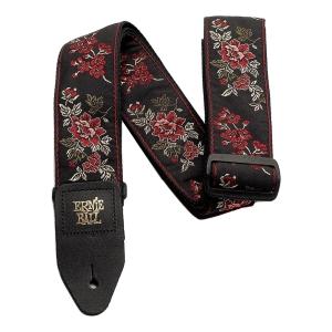 ERNIE BALL 4142 Red Rose ジャカード織 ギターストラップ/メール便発送・代金引換不可｜愛曲楽器 Yahoo!ショッピング店