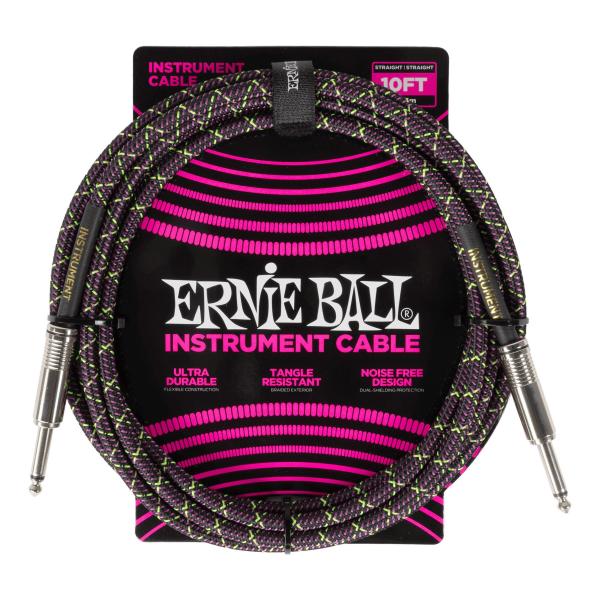 ERNIE BALL 6427 ギターケーブル ブレイデッド・ジャケット Purple Python...