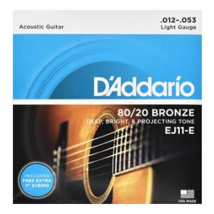 D’Addario EJ11-E × 1 1弦2本入 限定パック ダダリオ Light 80/20 ...