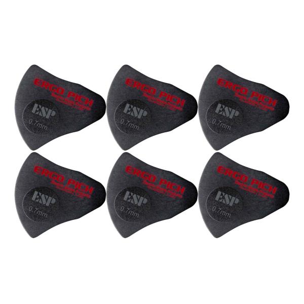 [ピック6枚セット]ESP ERGO PICK 07×6 [0.7mm] 人間工学に基づいて設計され...