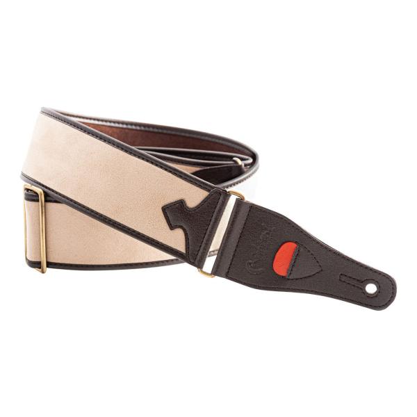 RightOn! STRAPS DIVINE Beige ギター、ベース用ストラップ 柔らかくスムー...