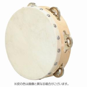 ヤマヨ タンブリン ( 15cm ) クリア （ 木目・白枠 ）4穴 牛床皮 3色