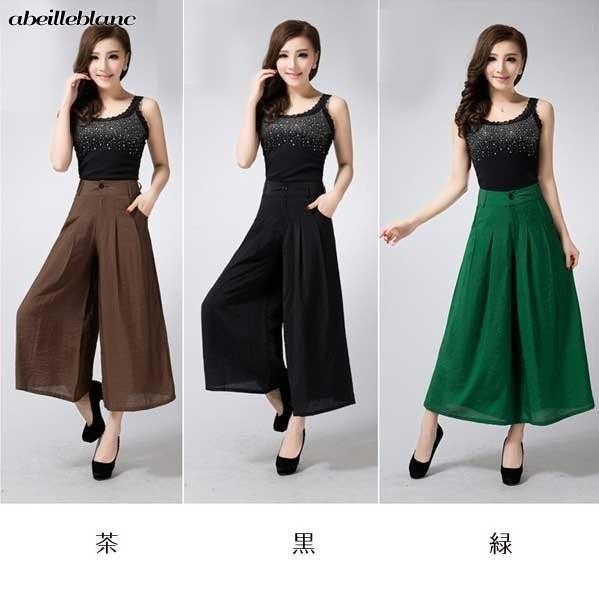 大きいサイズガウチョ　黒2Ｌ　ワイドパンツ　キュロット　ロングボトム　現品限　特価　レディース　ミセ...