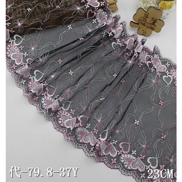 即納入荷　刺繍レース　幅広レース　レースリボン　ゴスロリ　ハート 　リボン　スイート系　ハロウィン　...