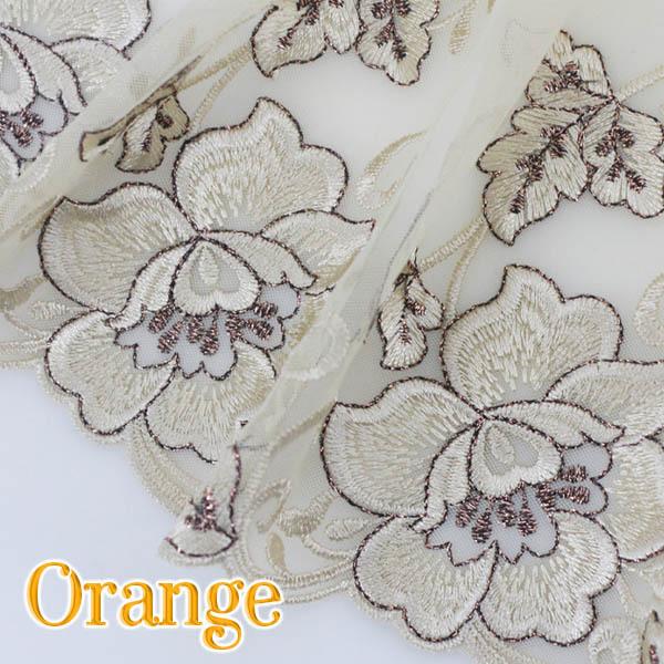 現品限り 即納  50cm単位　刺繍レース　高品質レース　手芸材料　幅広レース　花柄　上品レース　コ...