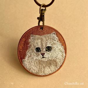 キーホルダー 猫 刺繍 ワッペン ネコ ネコ柄...の詳細画像3