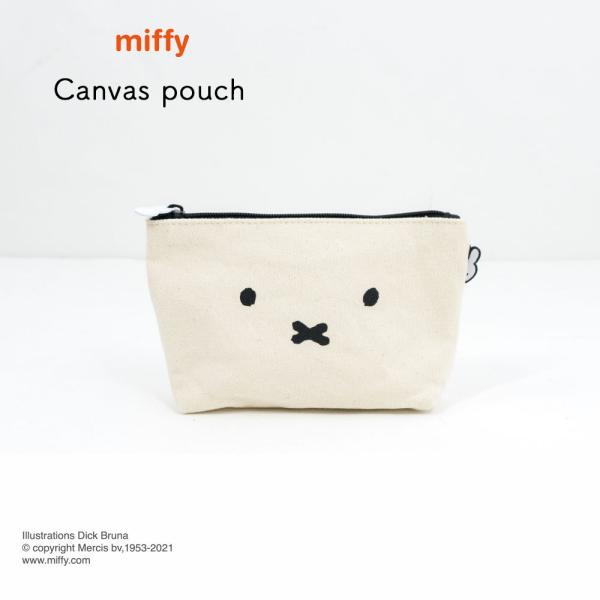 ミッフィー 帆布ポーチ Mサイズ 綿100% 化粧ポーチ 小物入れ 旅行  レディース 通学 通勤 ...