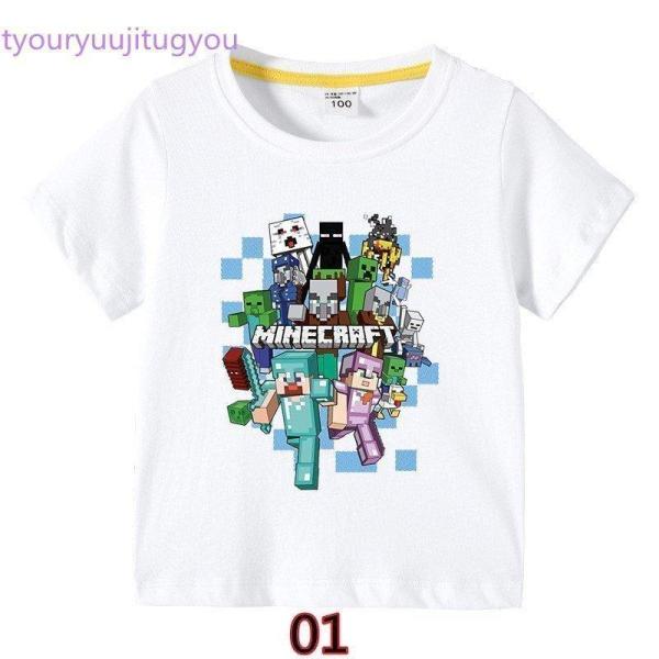 15色MINECRAFT マインクラフト キッズ　キャラクター プリント 半袖トップスＴシャツ 子供