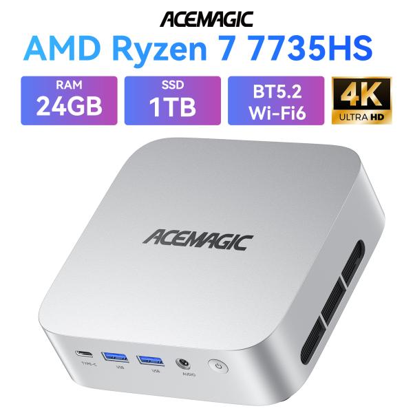 2026新製品 ミニPC【AMD R7 7735HS 24GB+1TB LPDDR5】最大4.75G...