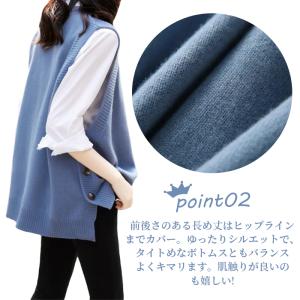 カーディガン ベスト レディース 秋 重ね着 ...の詳細画像2