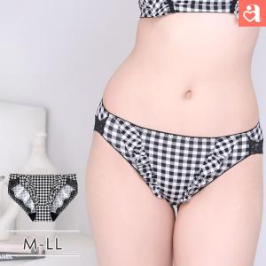 ショーツ 単品 ギンガムチェック フリル プレーンショーツ 下着 レディース 女性aimerfeel エメフィール メール便可 爆買
