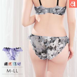アドミレフラワー プレーンショーツ 下着 レディース 女性 パンティ レースフリル リボン かわいい 花柄 スタンダードショーツ 透け感 エメフィール 爆買