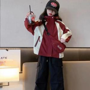 キッズ アウター コート 春 トップス 春 ウ...の詳細画像2